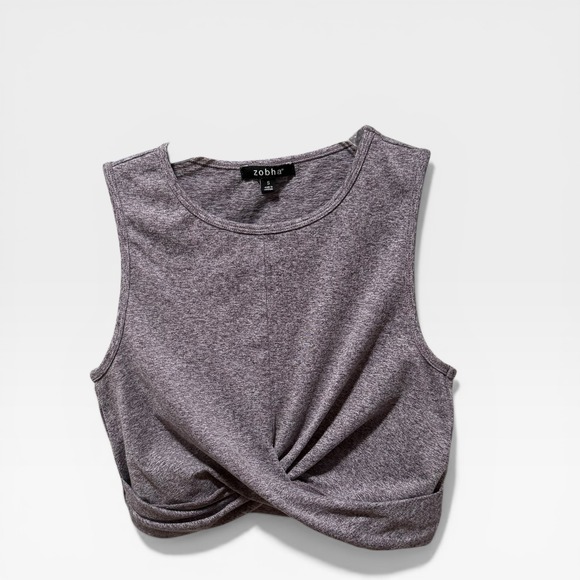 Zobha Tops - Zobha Crop Top Women S Purple Excellent Twist Front Space‎ Dye Athletic Tank